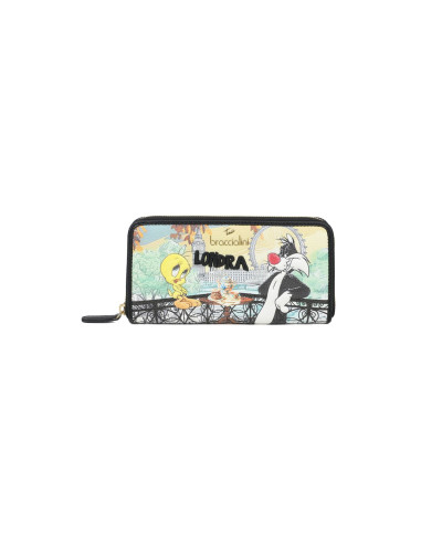 Portafoglio zip around Braccialini Cartoline Looney tunes multicolore AS26BR02 LT257_126