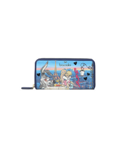 Portafoglio zip around Braccialini Cartoline Looney tunes multicolore AS26BR03 LT258_126