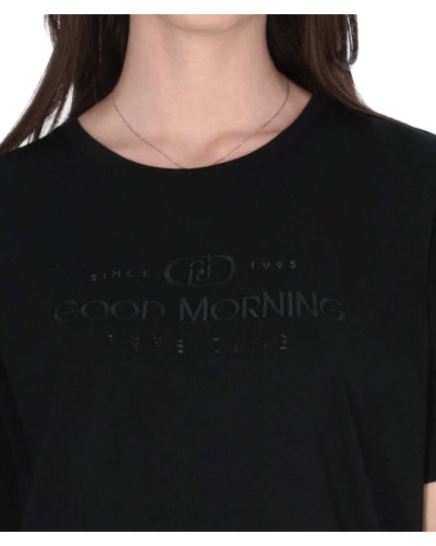 T-shirt donna Liu Jo nero good morning ES26LJ38 TA6267 JS923 P9193