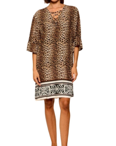 Abito corto donna Liu Jo kaftano animalier ES26LJ41 VA6054 TS123 V9789