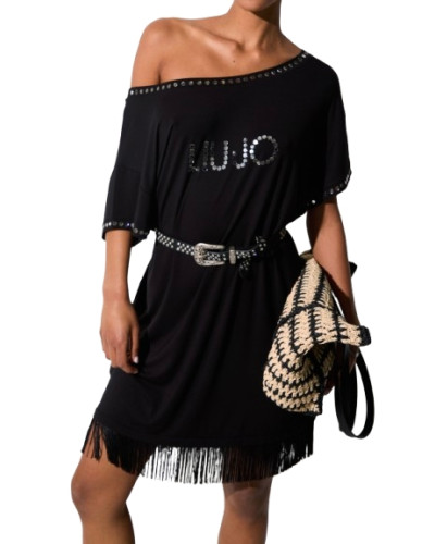 Abito corto donna Liu Jo con frange nero ES26LJ42 VA6031 JS360 22222