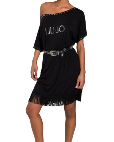 Abito corto donna Liu Jo con frange nero ES26LJ42 VA6031 JS360 22222