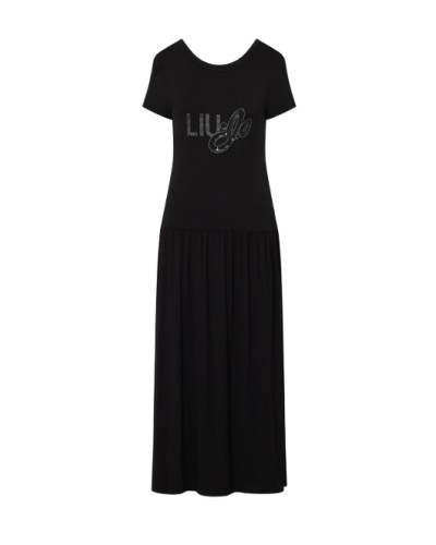 Abito donna lungo Liu Jo in jersey nero ES26LJ55 VA6223 JS360 N9129