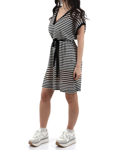 Abito donna Liu Jo in jersey rigato nero/bianco ES26LJ62 VA6036 J3908 09096