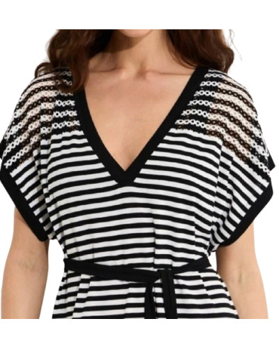 Abito donna Liu Jo in jersey rigato nero/bianco ES26LJ62 VA6036 J3908 09096