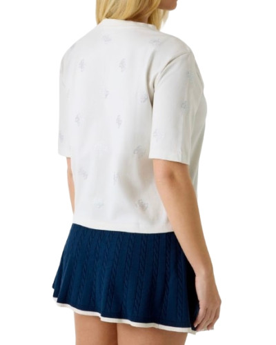 T-shirt donna Guess con strass logo 4G bianco ES26GU71 V6GI18K2985 G056