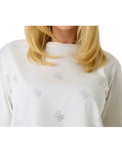 T-shirt donna Guess con strass logo 4G bianco ES26GU71 V6GI18K2985 G056