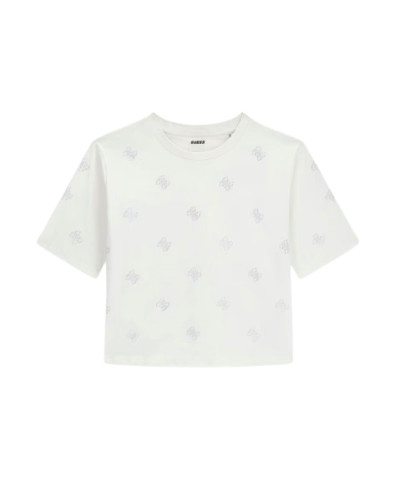 T-shirt donna Guess con strass logo 4G bianco ES26GU71 V6GI18K2985 G056