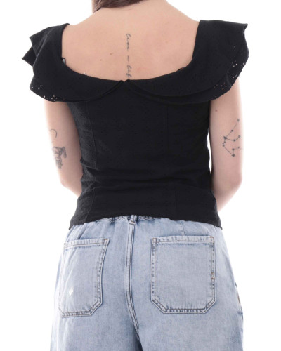 Top donna Guess smanicato Teodolina off black ES26GU82 W6GP23K3106