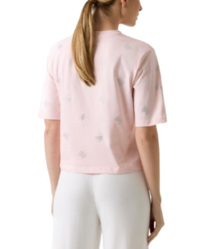 T-shirt donna Guess con strass logo 4G rosa ES26GU72 V6GI18K2985 G63M