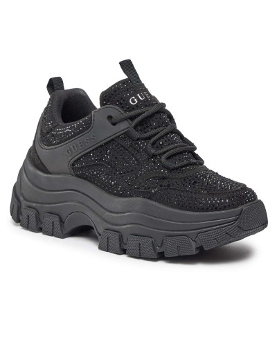 Scarpe Donna Guess sneaker zeppa Bisun Rhinestone Black D24GU42 FL82BIESU12