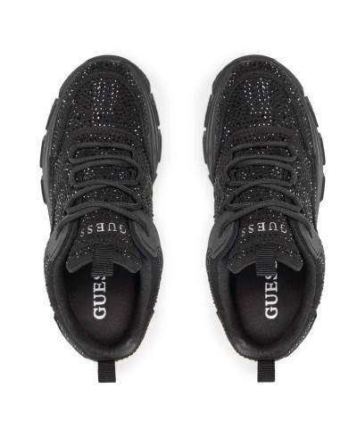 Scarpe Donna Guess sneaker zeppa Bisun Rhinestone Black D24GU42 FL82BIESU12
