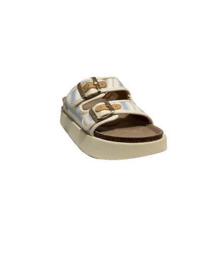 Sandalo donna Genuins Hawaii vegan stripes celeste DS26GN04 G106814