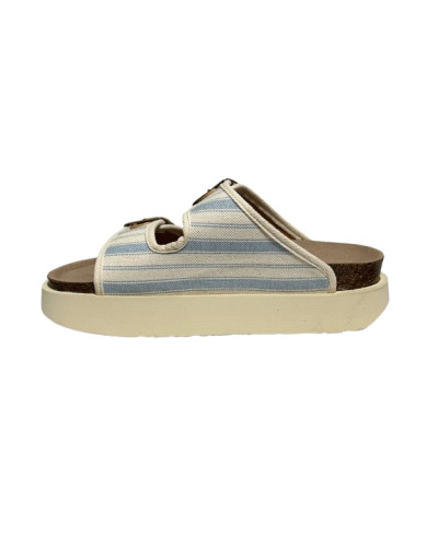 Sandalo donna Genuins Hawaii vegan stripes celeste DS26GN04 G106814