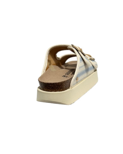 Sandalo donna Genuins Hawaii vegan stripes celeste DS26GN04 G106814