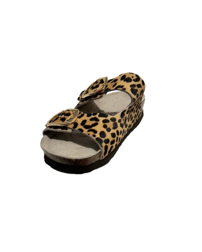 Sandalo donna Genuins Gelan leather stampa leopard DS26GN02 G106782