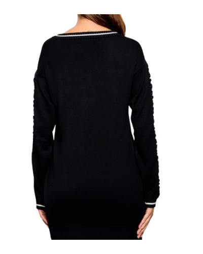 Maglione donna Liu Jo nero/bianco E27LJ08 TF6260 MS49I A3521