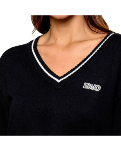 Maglione donna Liu Jo nero/bianco E27LJ08 TF6260 MS49I A3521