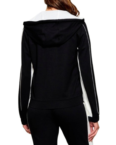 Felpa aperta donna Liu Jo con zip nero/bianco E27LJ01 TF6125 JS182 C3415