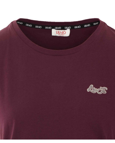 T-shirt donna Liu Jo red aubergine E27LJ06 TF6240 JS923 L9305