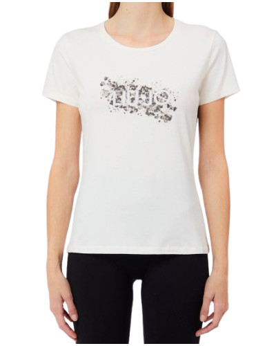 T-shirt donna Liu Jo bianco lana E27LJ03 TF6238 JS003 L92785