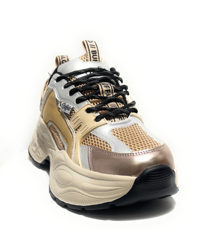 Scarpe donna Buffalo Yuno sneaker platform copper/ silver metallic D27BF02 BNPD00016356