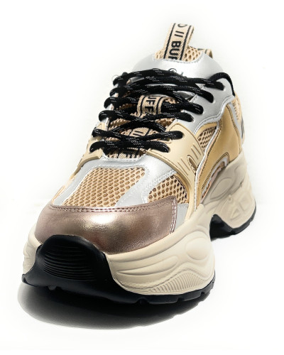 Scarpe donna Buffalo Yuno sneaker platform copper/ silver metallic D27BF02 BNPD00016356