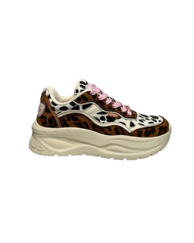 Scarpe donna Buffalo Sprint sneaker platform beige/ rose/ leo D27BF03 BNPD00016348