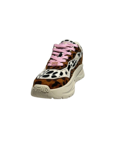 Scarpe donna Buffalo Sprint sneaker platform beige/ rose/ leo D27BF03 BNPD00016348