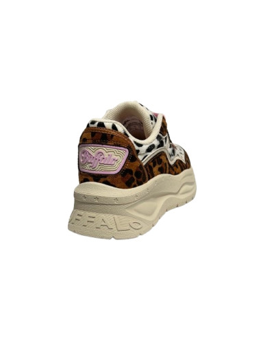 Scarpe donna Buffalo Sprint sneaker platform beige/ rose/ leo D27BF03 BNPD00016348