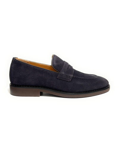 Scarpe uomo mocassino Guess Driftkin in pelle scamosciata blue U27GU03 FMTDRISUE14