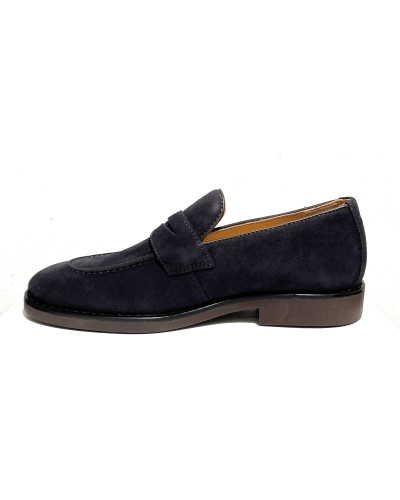 Scarpe uomo mocassino Guess Driftkin in pelle scamosciata blue U27GU03 FMTDRISUE14