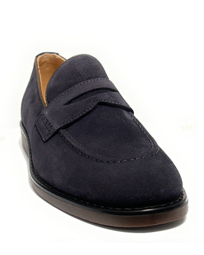 Scarpe uomo mocassino Guess Driftkin in pelle scamosciata blue U27GU03 FMTDRISUE14