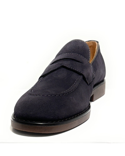 Scarpe uomo mocassino Guess Driftkin in pelle scamosciata blue U27GU03 FMTDRISUE14