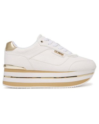 Scarpe donna sneaker Guess Hansin4 white/platino D27GU17 FLJHN4ELE12