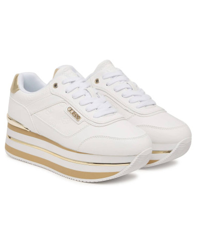 Scarpe donna sneaker Guess Hansin4 white/platino D27GU17 FLJHN4ELE12