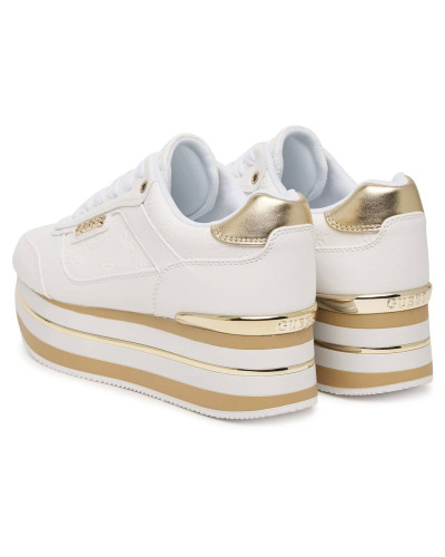 Scarpe donna sneaker Guess Hansin4 white/platino D27GU17 FLJHN4ELE12