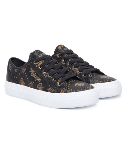 Scarpe donna sneaker Guess Jelexa10 in ecopelle brown logo D27GU27 FLTJ10FAL12