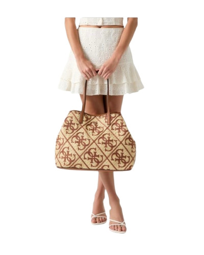 Borsa donna Guess Shopper Kirsten natural/caramel B27GU70 WL974324