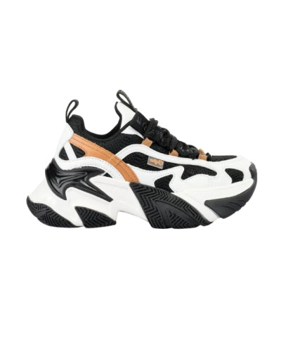 Scarpe donna Buffalo Fion one sneaker white/black/brown D27BF05 BNPD00016370