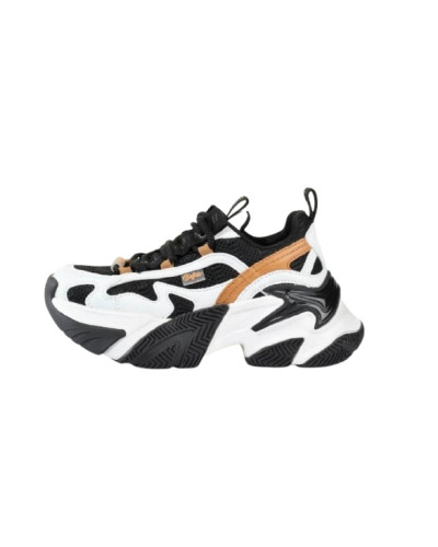 Scarpe donna Buffalo Fion one sneaker white/black/brown D27BF05 BNPD00016370