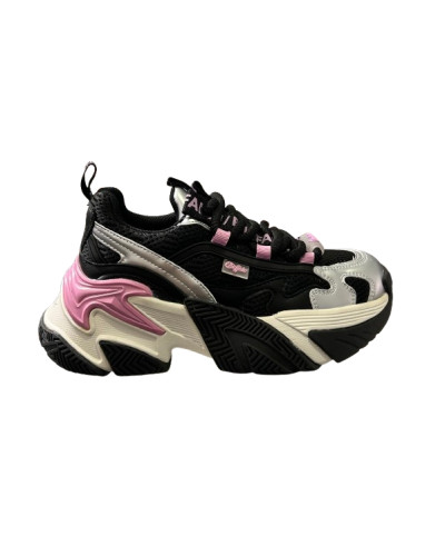 Scarpe donna Buffalo Fion one sneaker black/pink D27BF06 BNPD00016368
