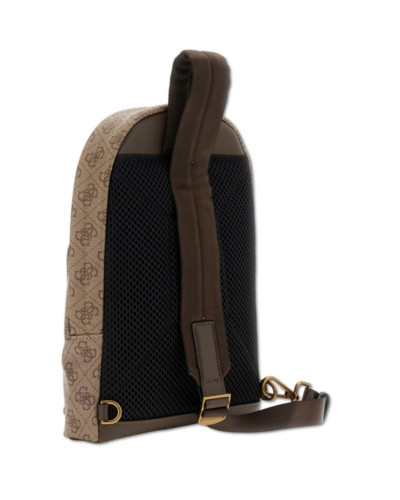 Borsa Guess uomo zaino monospalla Milano beige/brown UB27GU01 HMMILOP6202