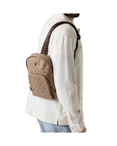 Borsa Guess uomo zaino monospalla Milano beige/brown UB27GU01 HMMILOP6202