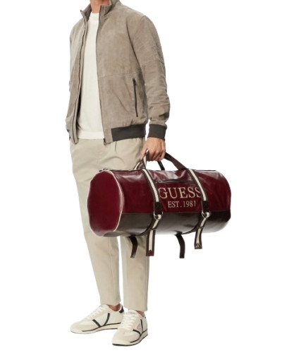 Borsone da viaggio uomo Guess Weekender stampata Oslo bordeaux UB27GU02 TMOSVIP6335