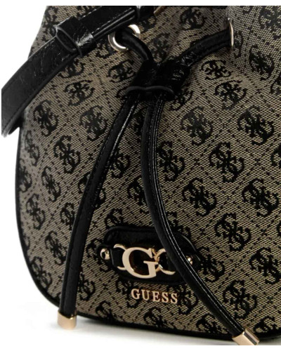 Borsa Guess tracolla Samantha mini drawstring bucket black logo B27GU109 JT231377