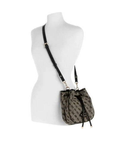 Borsa Guess tracolla Samantha mini drawstring bucket black logo B27GU109 JT231377