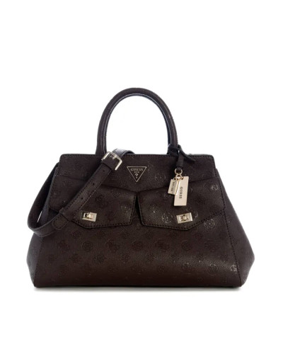 Borsa donna Guess mano/spalla Blake large satchel brown logo B27GU125 PD222207