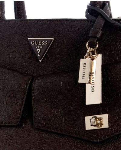 Borsa donna Guess mano/spalla Blake large satchel brown logo B27GU125 PD222207