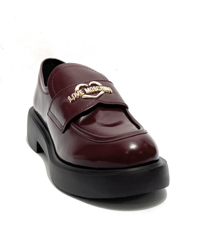 Scarpe Love Moschino mocassino donna in pelle vino D27MO05 JA10404G1PJD0552